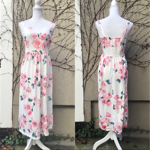 NEW Mommy and Me White Floral Rose Midi Dress - Picture 4 of 5